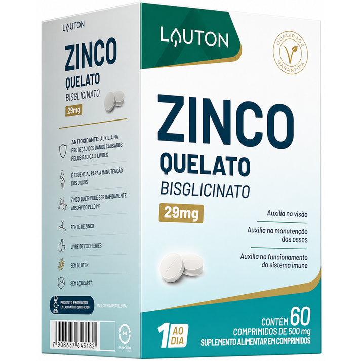 Zinco Quelato 29mg 60 Cápsulas Lauton Lauton